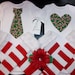 Christmas Candy Cane Boys Necktie and Girl Heart Shaped onesie with matching leg warmers flower clip headband TWINS Boy Girl Siblings
