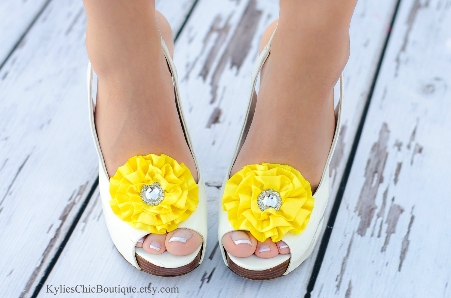 Canary Yellow Shoe Clips - Wedding, Bridesmaid, Date Night, Party, Everyday wear