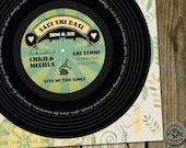 Vinyl Music Record Album Save the Date for wedding invitation or birthday party with retro and steampunk elements with song lyrics Il_170x135