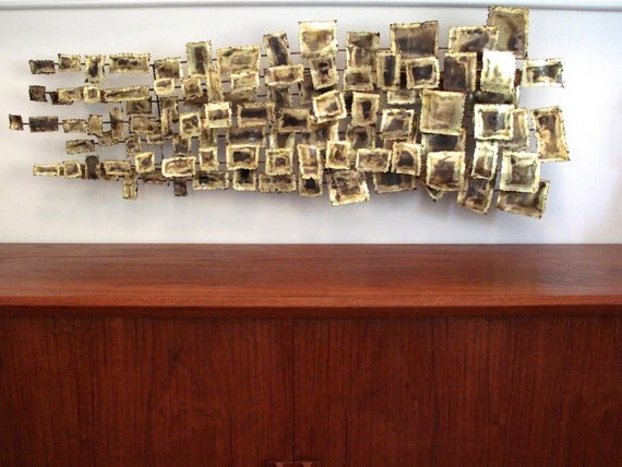 Mid Century Brass Wall Sculpture by elefantdesign on Etsy