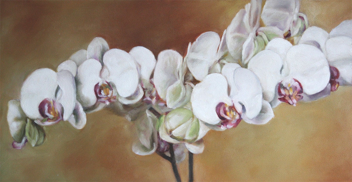 Still Life, Oil Painting, Orchid Painting, Still Life Painting, Flower Painting, 6x12, Art on Canvas