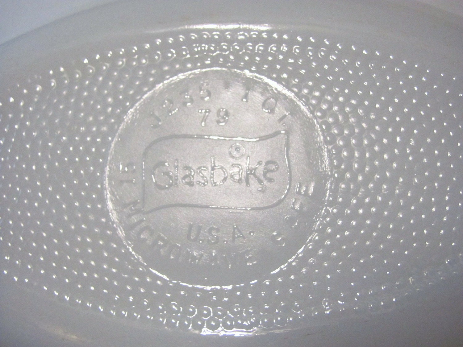 Glasbake Casserole Dish, Blue Floral
