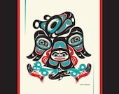 Northwest Native American, Thunderbird by the Sea - 8 X 10 Matted Art Card