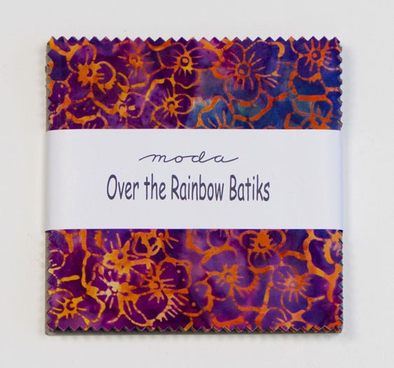 Moda OVER THE RAINBOW Color Wheel Batiks Charm Pack (40) 5" Quilt Fabric Squares