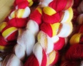 4 Oz. Grandma Got Ran Over By a Reindeer Wool Roving Top for Spinning