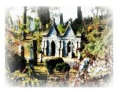 Surreal Victorian Dark Art, Houses of the Holy, Gothic Cemetery Architecture, 5x7 Virginia Fine Art Print