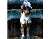 Gothic Dark Art, Wings of Straw, Victorian Cemetery Art, Stone Griffin, 5x7 Virginia Fine Art Print