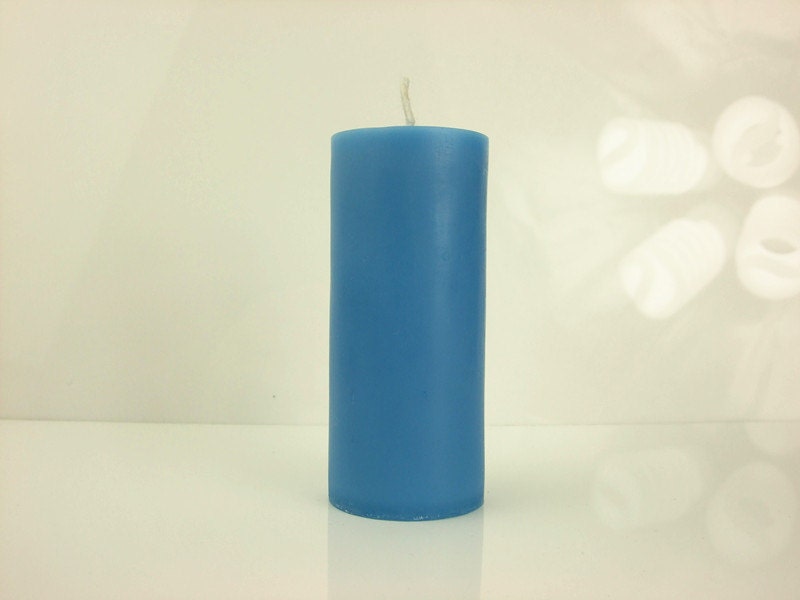 Pillar candle Handmade unscented blue candle Parrafin wax candle for wedding, home decor and daily use
