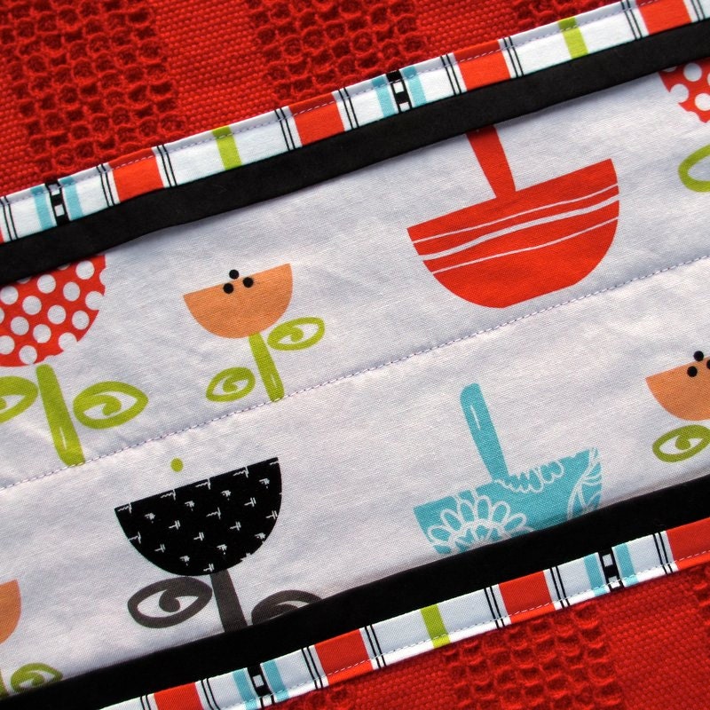 Red Kitchen Towel, Funky Kitchen, Waffle Weave Dish Towel,