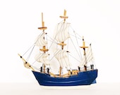 Vintage ship boat model monaco blue - AnnaLouVintage