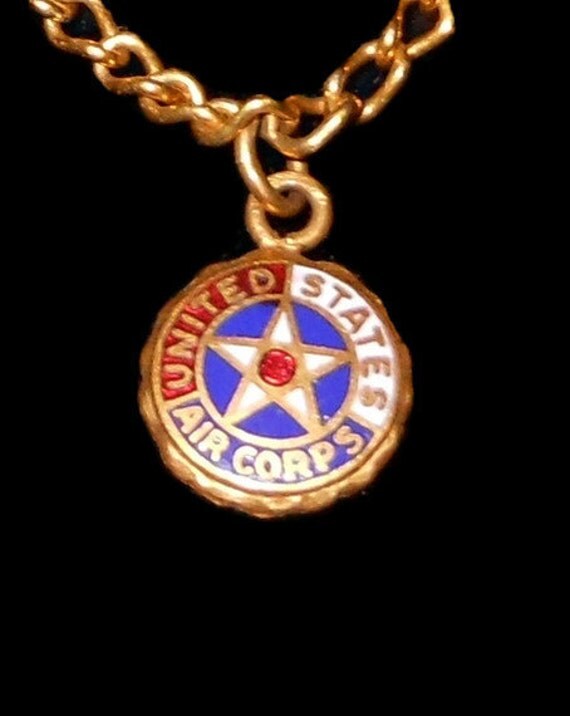 Very rare Swank U.S. Army Air Corps World War II tie clasp with chandelier chain 1930s era