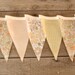 Dainty Florals- Vintage Bunting Banner with 12 Flags