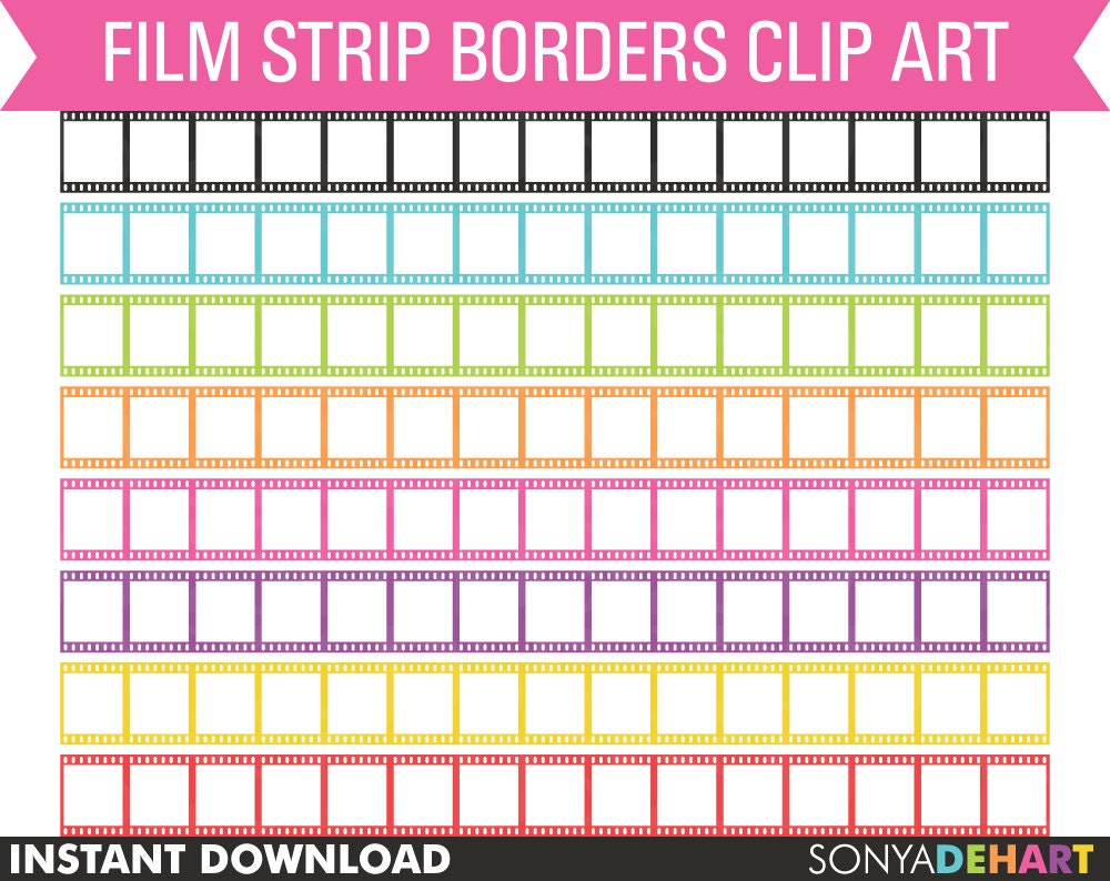 50% Off SALE Clip Art Film Strip Borders Digital Clipart Personal and Commercial Use Instant Download Il_170x135
