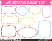 50% Off SALE Digital Frames Borders Instant Download