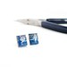 Tiny stud earrings - blue motherboard - recycled computer