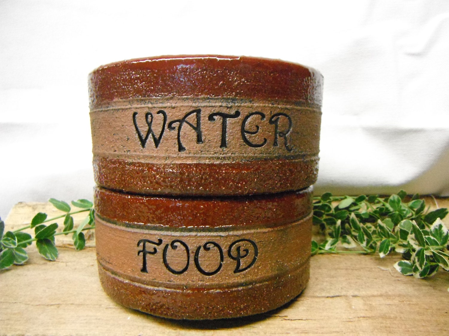 Personalized Small set of 2 Cat Dog Food or Water Bowl-Custom Order with Name