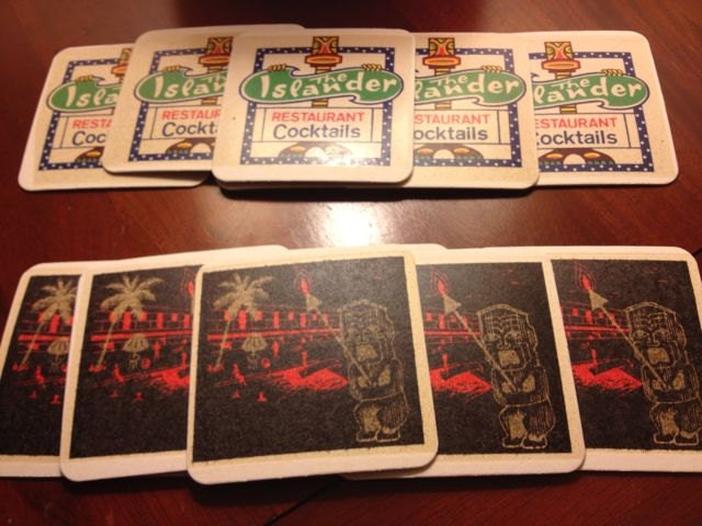 12 CUSTOM Cocktail Coasters or Letterpress Tiki Cocktail Coasters
