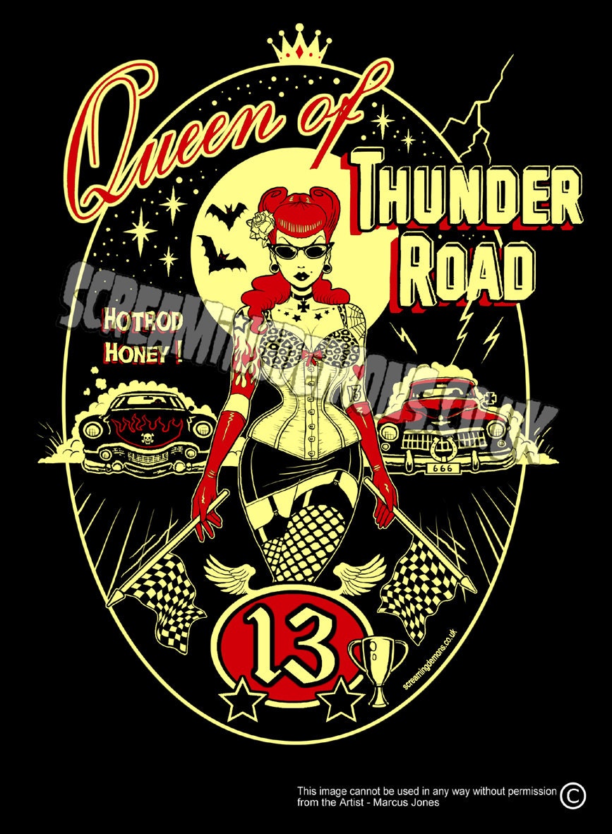 Queen of Thunder Road Art Print by Marcus Jones 11.5" x 8" approx