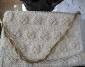Vintage Beaded Hong Kong Evening Wedding Clutch Purse