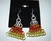 Candy Corn Chainmaille Earrings
