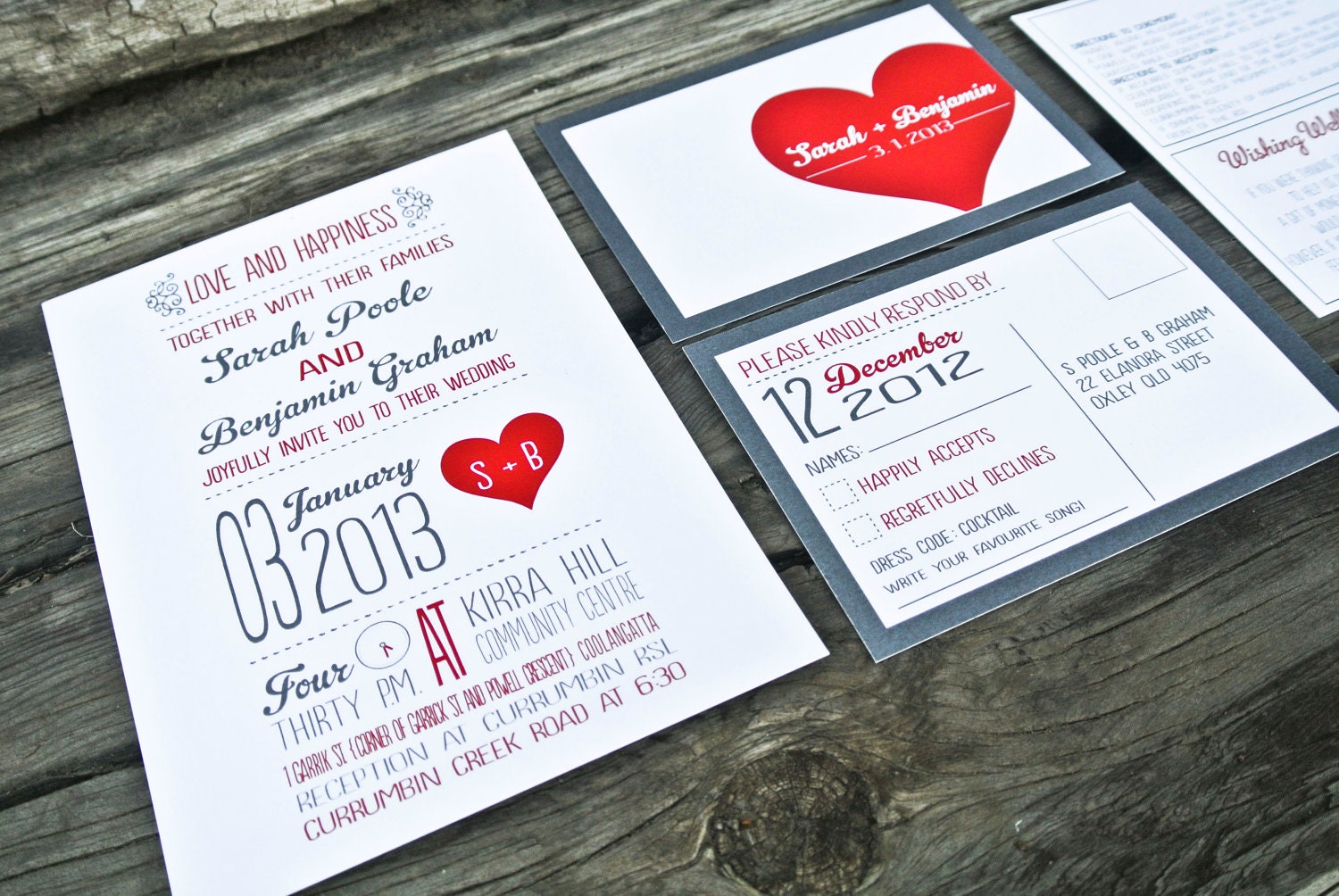 Wedding Invitation: Rustic, Retro and Whimsical Heart