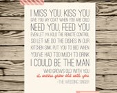 I wanna grow old with you wedding singer quote 11x14 poster print