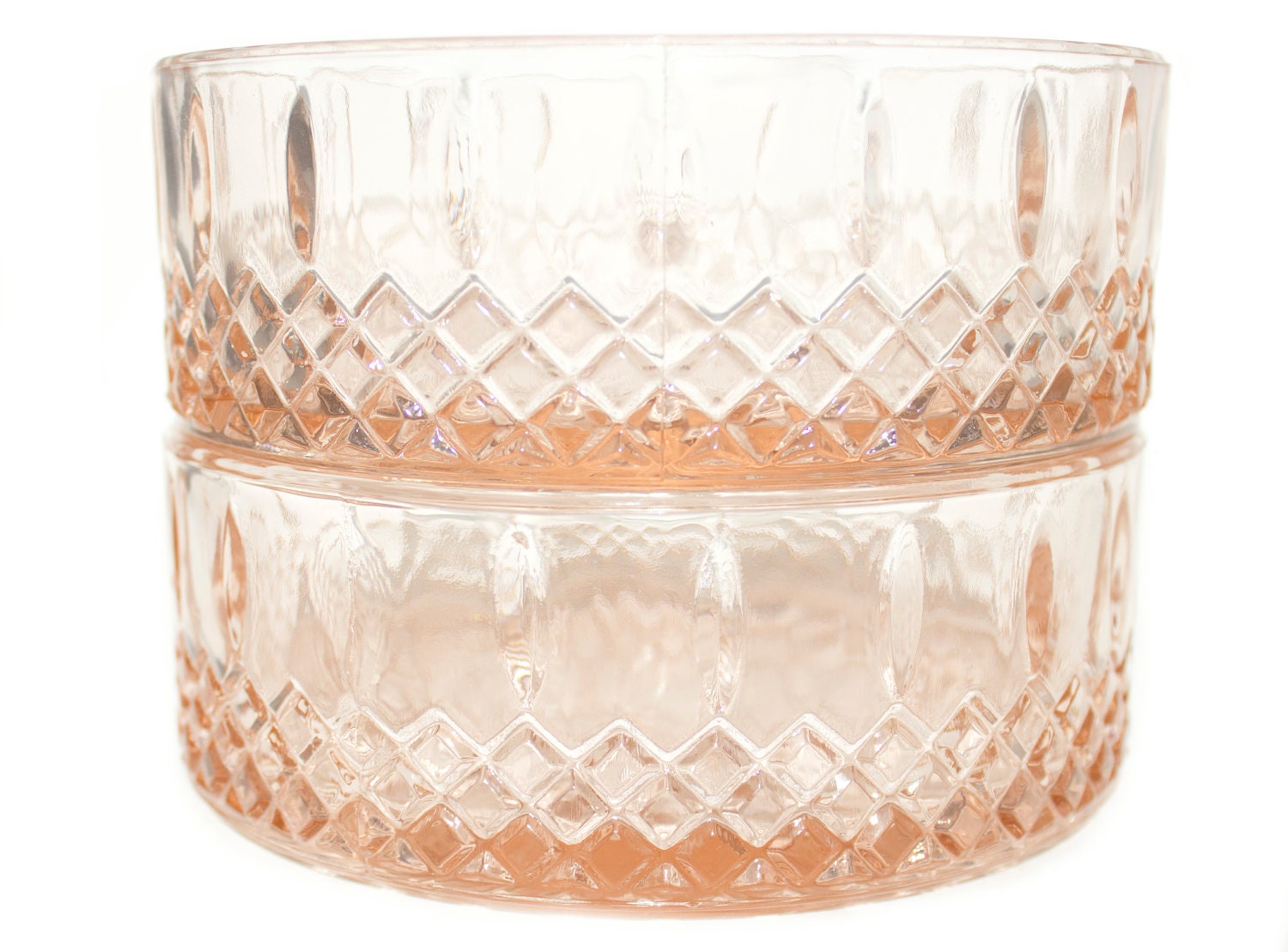 Vintage Pink Depression Glass Serving Bowl Free Shipping
