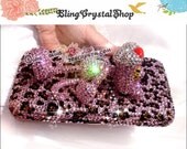 Stylish PINK PANTHER Style WALLET /Purse with Crystals