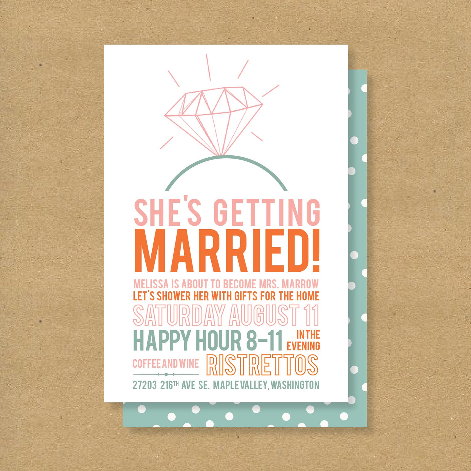 Bridal Shower Invitation - Printable - Diamonds
