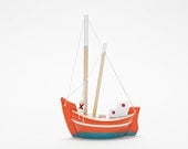 Wooden Boat - Fishing Boat - Trawler / Handmade - Hand Painted