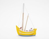 Wooden Boat - Fishing Boat - Trawler / Handmade - Hand Painted