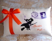Halloween Pillow, Witch, French Country, Cottage Decor, Halloween Decor, Home Decor, Housewares, Decorative Pillow