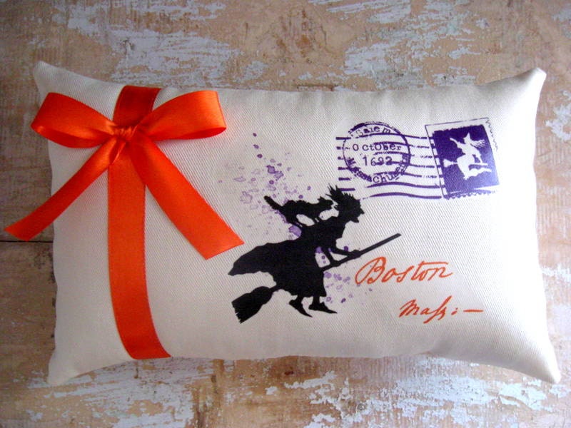 Halloween Pillow, Witch, French Country, Cottage Decor, Halloween Decor, Home Decor, Housewares, Decorative Pillow