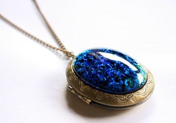 Peacock Gem Locket