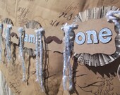 I AM ONE - highchair banner - vintage mustache themed 1st birthday