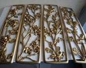 Vintage Hollywood Regency Set of Gold Wall Plaques