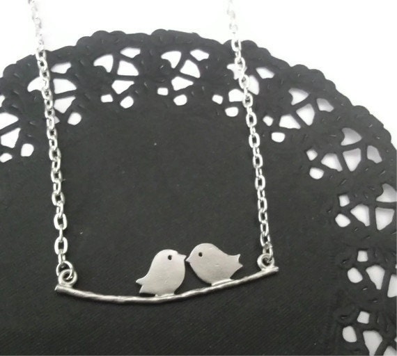 Silver Bird Necklace, Birdy and Branch