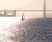 landscape photography - Golden Gate Surf 16x20 Golden Gate Bridge San Francisco water bay nautical silver art loft decor