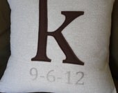Custom Monogram Pillow with Date