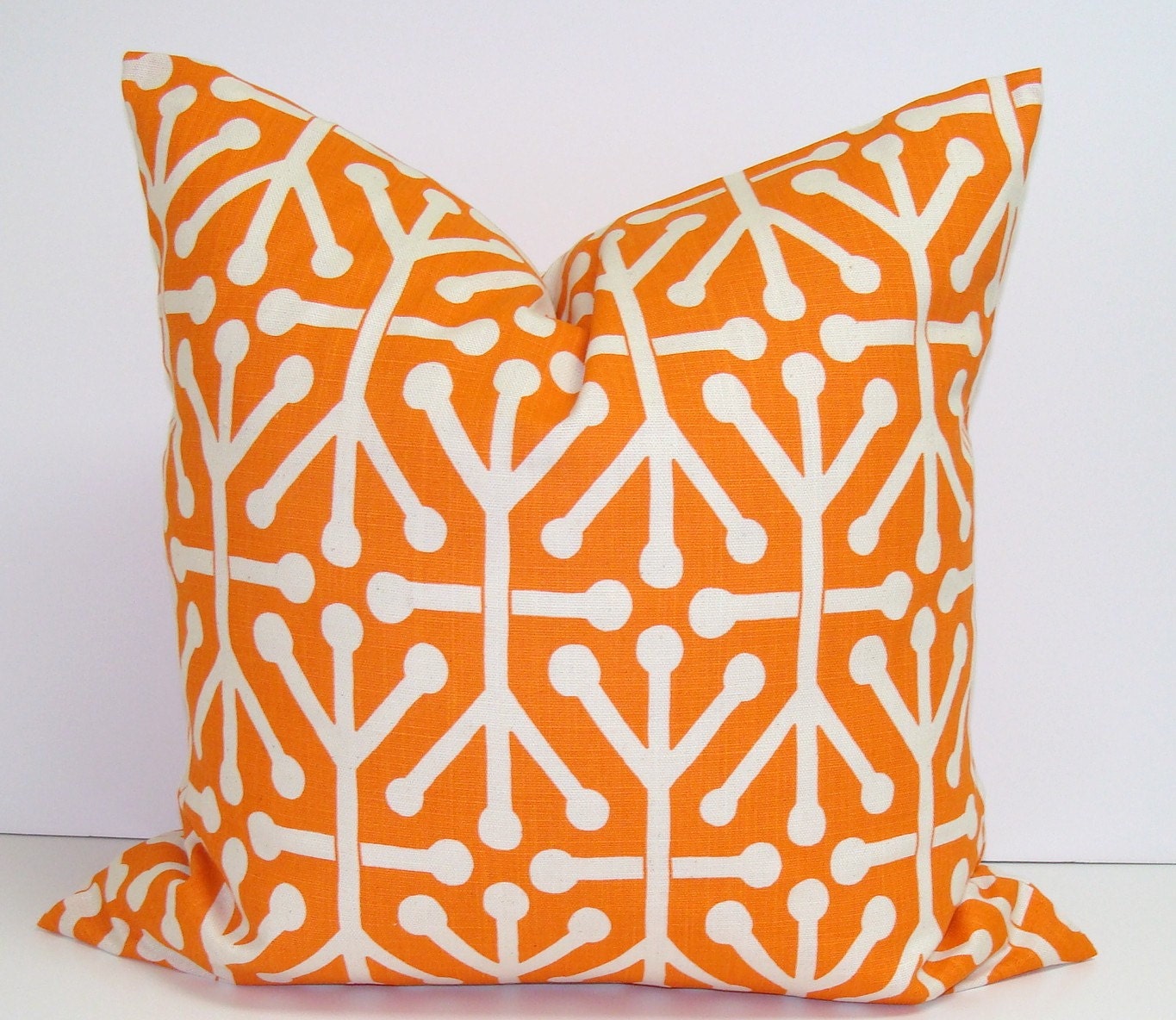 Orange.Pillow.Fall.16x16 inch.Decorator Pillow Cover.Housewares.Home Decor.Fall Decor.Dominos.Geometric.