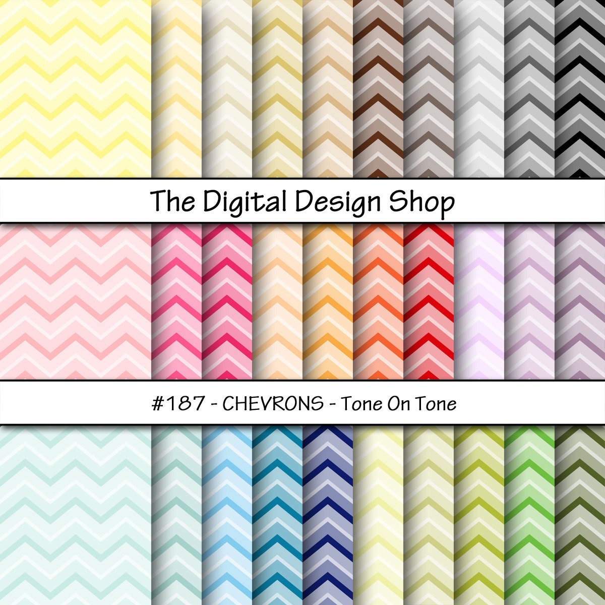 Tone On Tone Chevrons - Digital Scrapbook Paper For Personal & Commercial Use (Buy 2 get 1 free) Color Pack - Chevrons - Tone On Tone 187