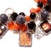 HAPPY HALLOWEEN Altered Art Charm Bracelet Handmade Beaded