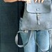 SALE Blue Jeans Nubuck leather Charles et Charlus FRANCE bag, vintage, Grey