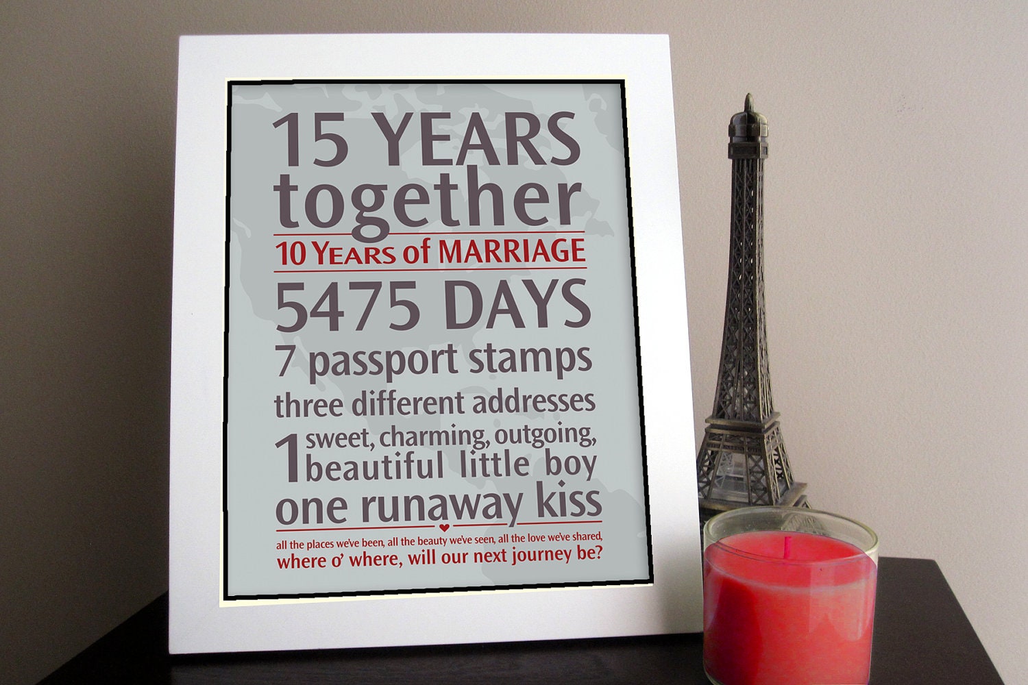 DIY - Personalized Wedding Anniversary Gift: Your Loves Journey By the Numbers - PRINTABLE