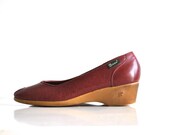 Cranberry Vintage Peep Toe Shoes - Heels Clogs - Bass Brand - Fall Autumn Fashion