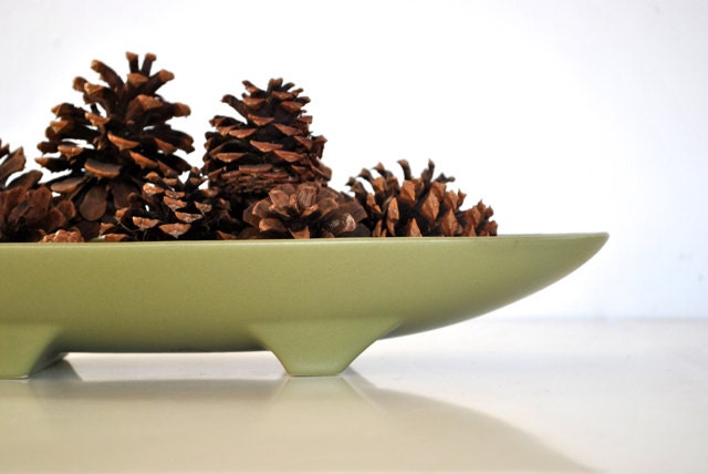 McCoy Floraline Shallow Dish - Mid Century  USA Pottery