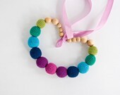 RESERVED for kalohabreeze - Nursing Necklace in Girasol style - purple, lilac, blue, green