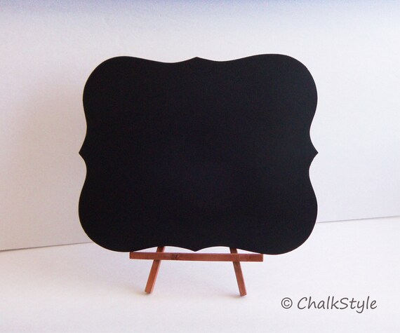 Chalkboard WITH STAND Rectangular Scroll Sturdy Wooden Chalk Board Wedding Menu Sign Photo Prop Table Centerpiece Easel Included Il_570xn