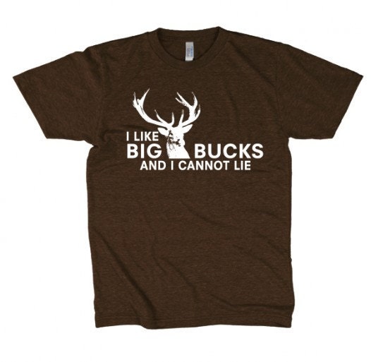 Deer shirt hunting t shirt I like big bucks S-3XL