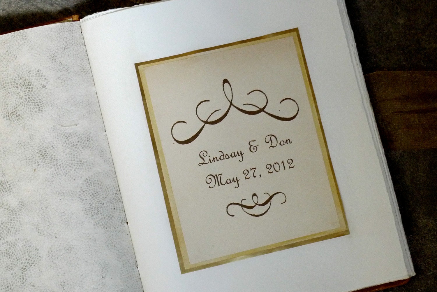Reserved Vintage Wedding Guest Book Custom Made Personalized